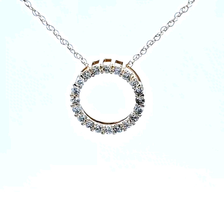 14KY Diamond Circle Pendant
