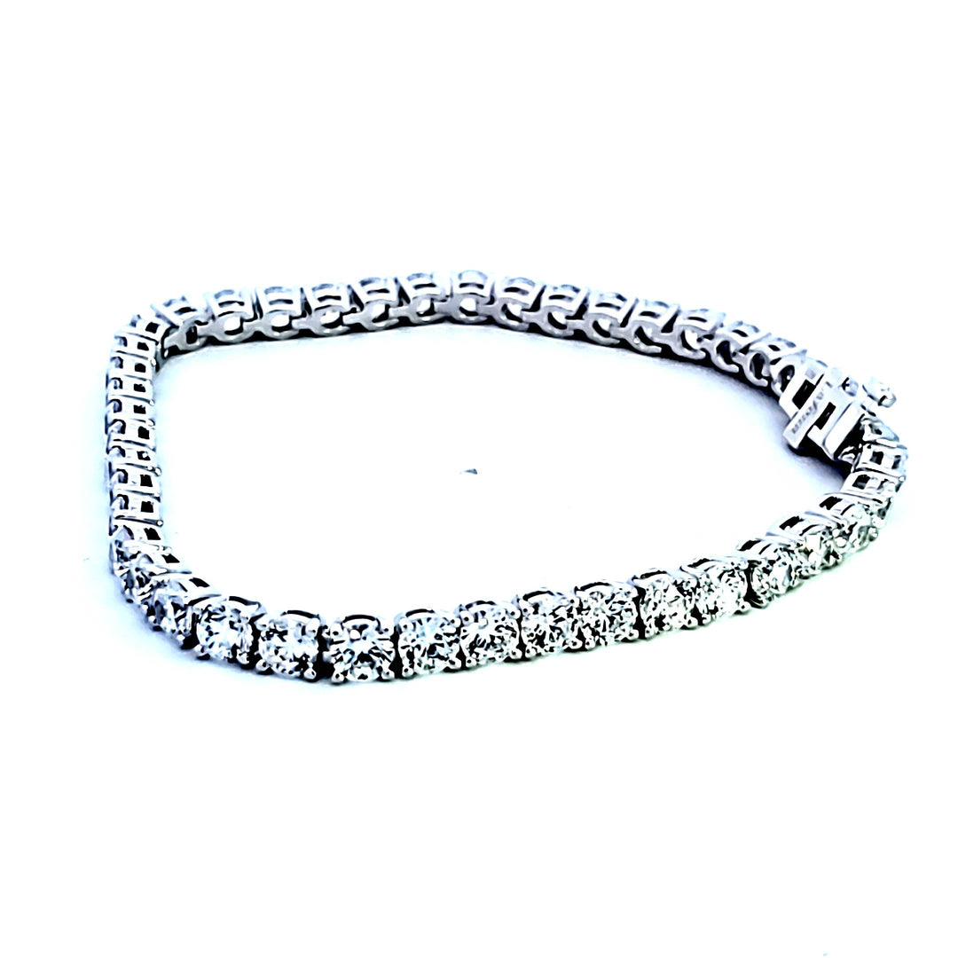 Sterling Silver and Platinum 11 ctw CZ Tennis Bracelet