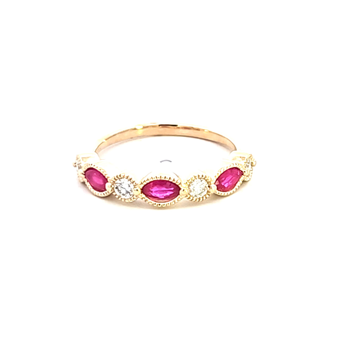 14KY Ruby and Diamond Fashion Ring