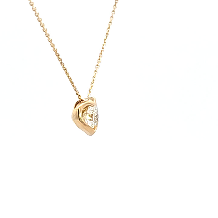 18KY Hearts On Fire Whimsical Heart Single Diamond Necklace
