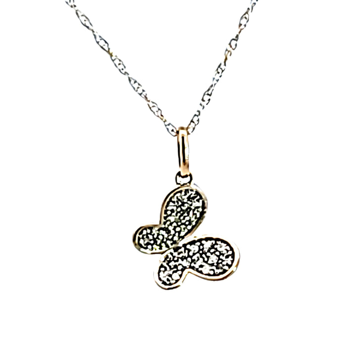 10KY Diamond Butterfly Pendant