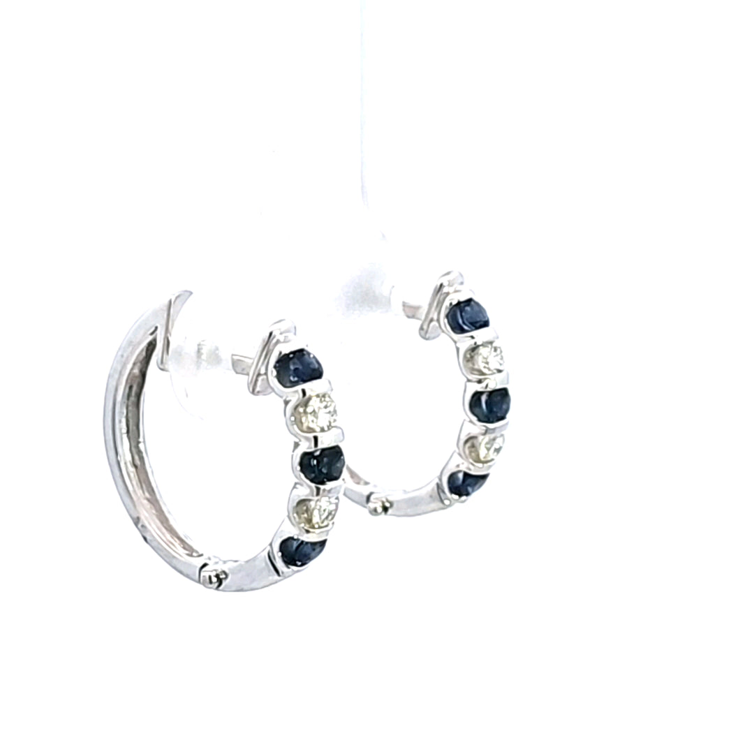 14KW Sapphire and Diamond Earrings