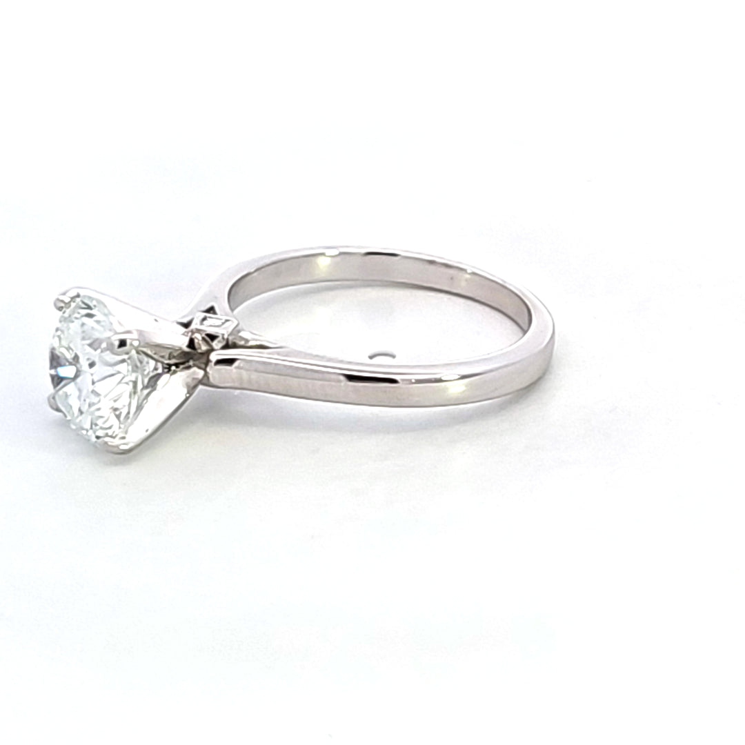 14KW Lab Created Diamond Solitaire Engagement Ring