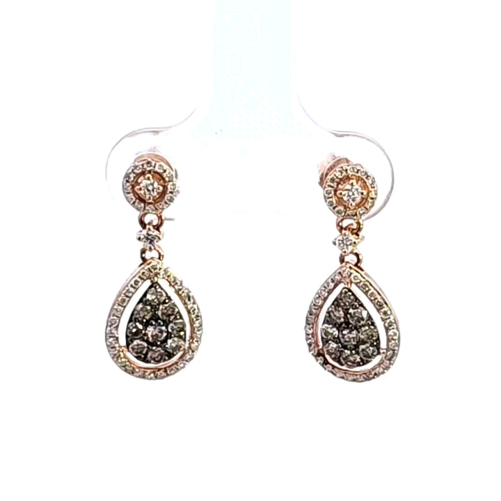 14KR Diamond Dangle Earrings