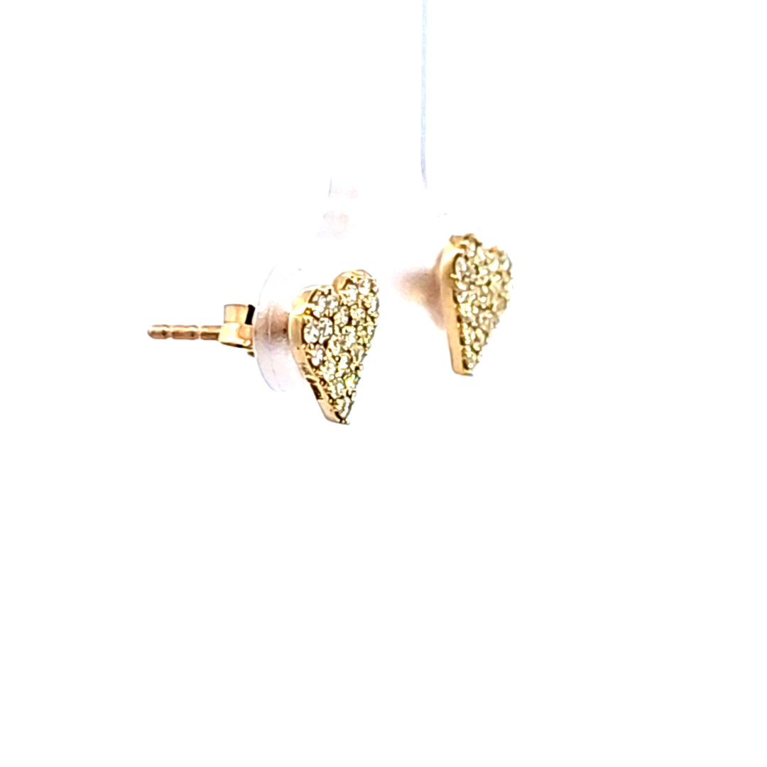 14KY Diamond Heart Earrings
