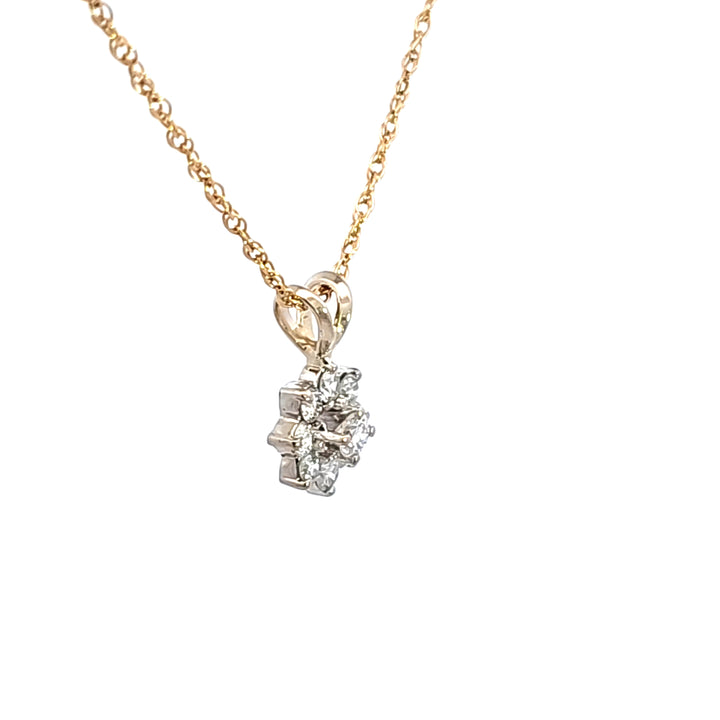 14KY Diamond Cluster Estate Pendant