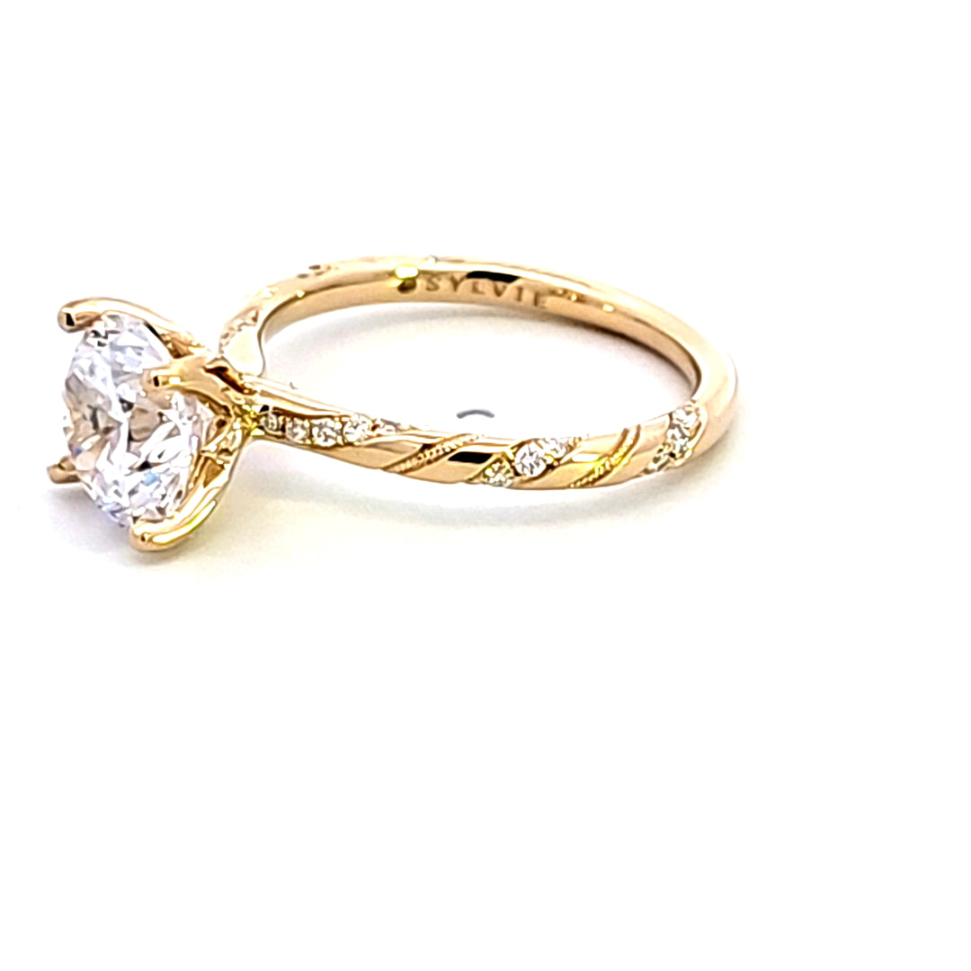 14KY Tulip Head Diamond Semi Mount Engagement Ring