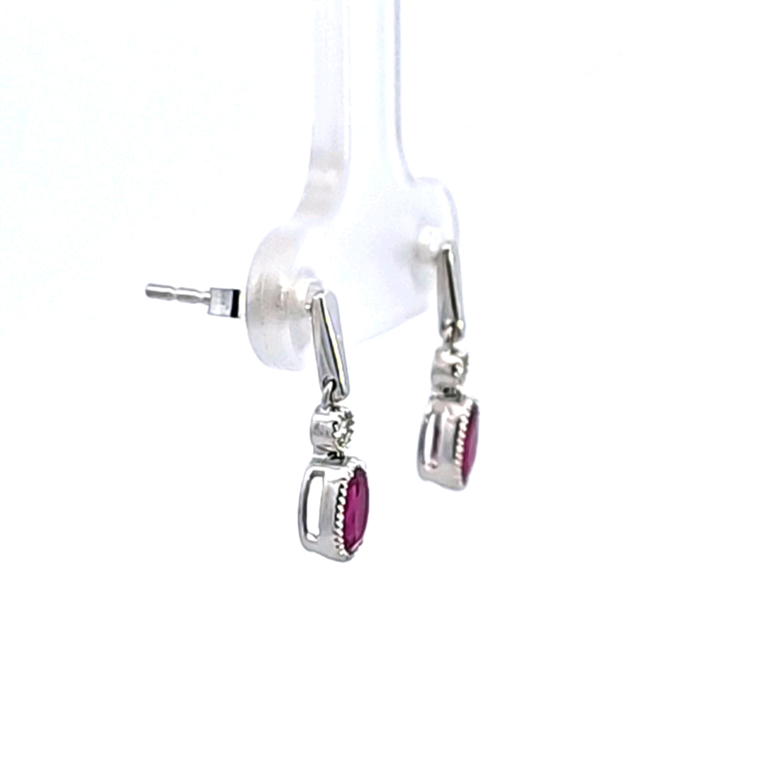 14KW Ruby and Diamond Earrings