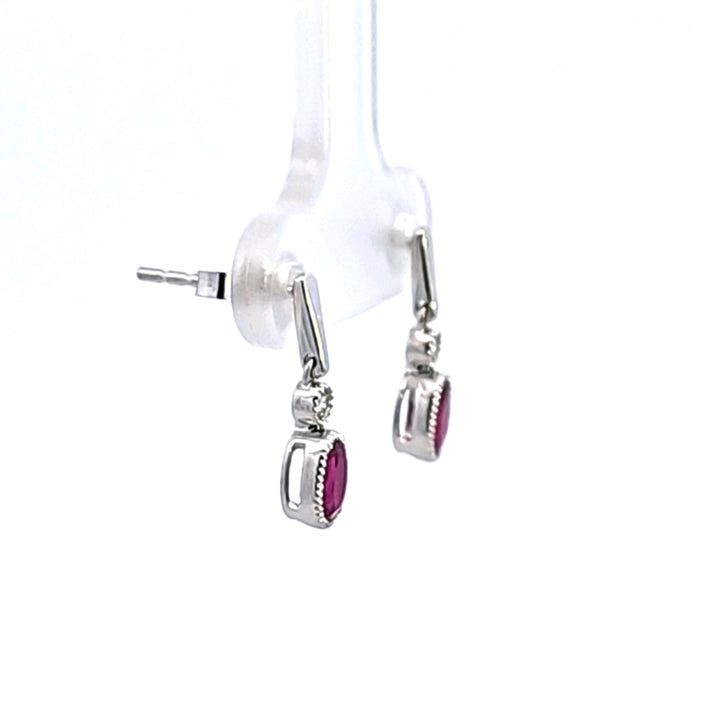 14KW Ruby and Diamond Earrings