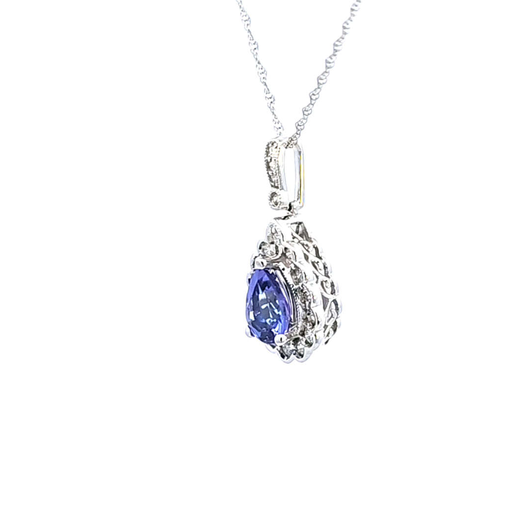 14KW Tanzanite and Diamond Pendant