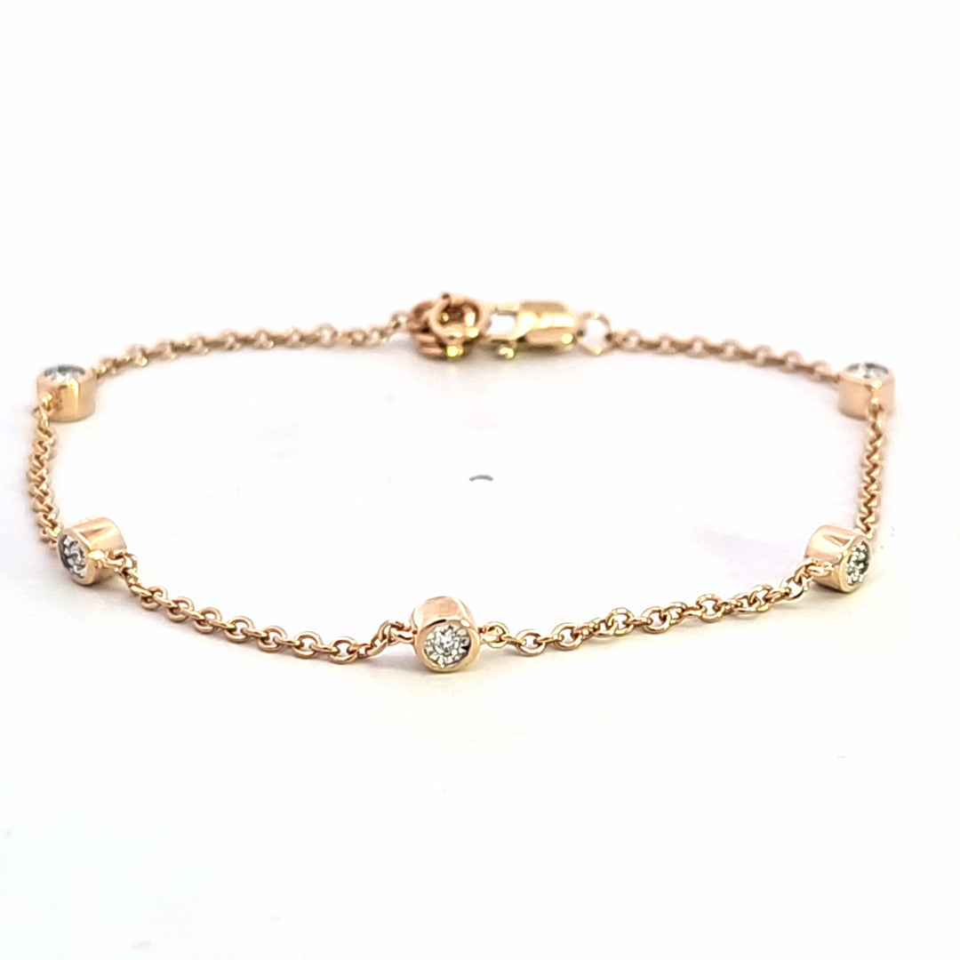 14KY Diamond Station Bracelet