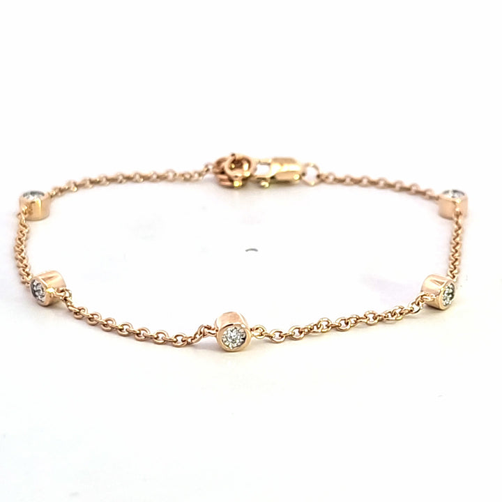 14KY Diamond Station Bracelet