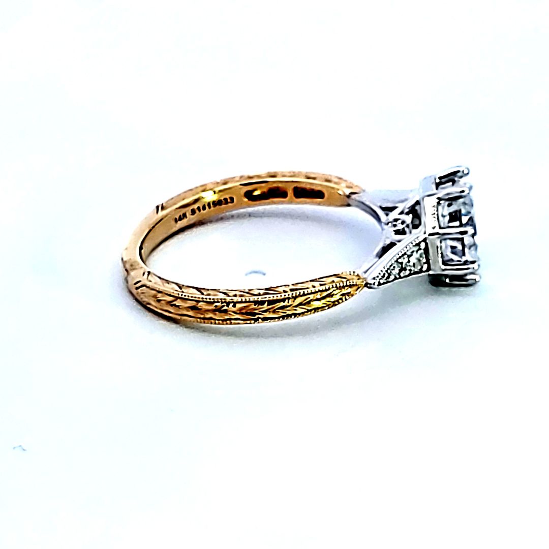 14KTT Diamond Semi Mount Engagement Ring