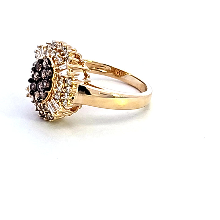 14KY Chocolate and White Diamond Ring