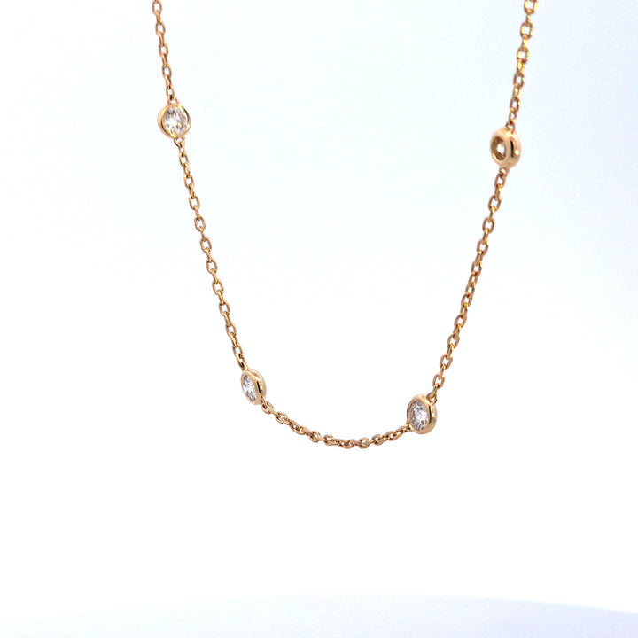 14KY 1 ctw Diamond Station Necklace