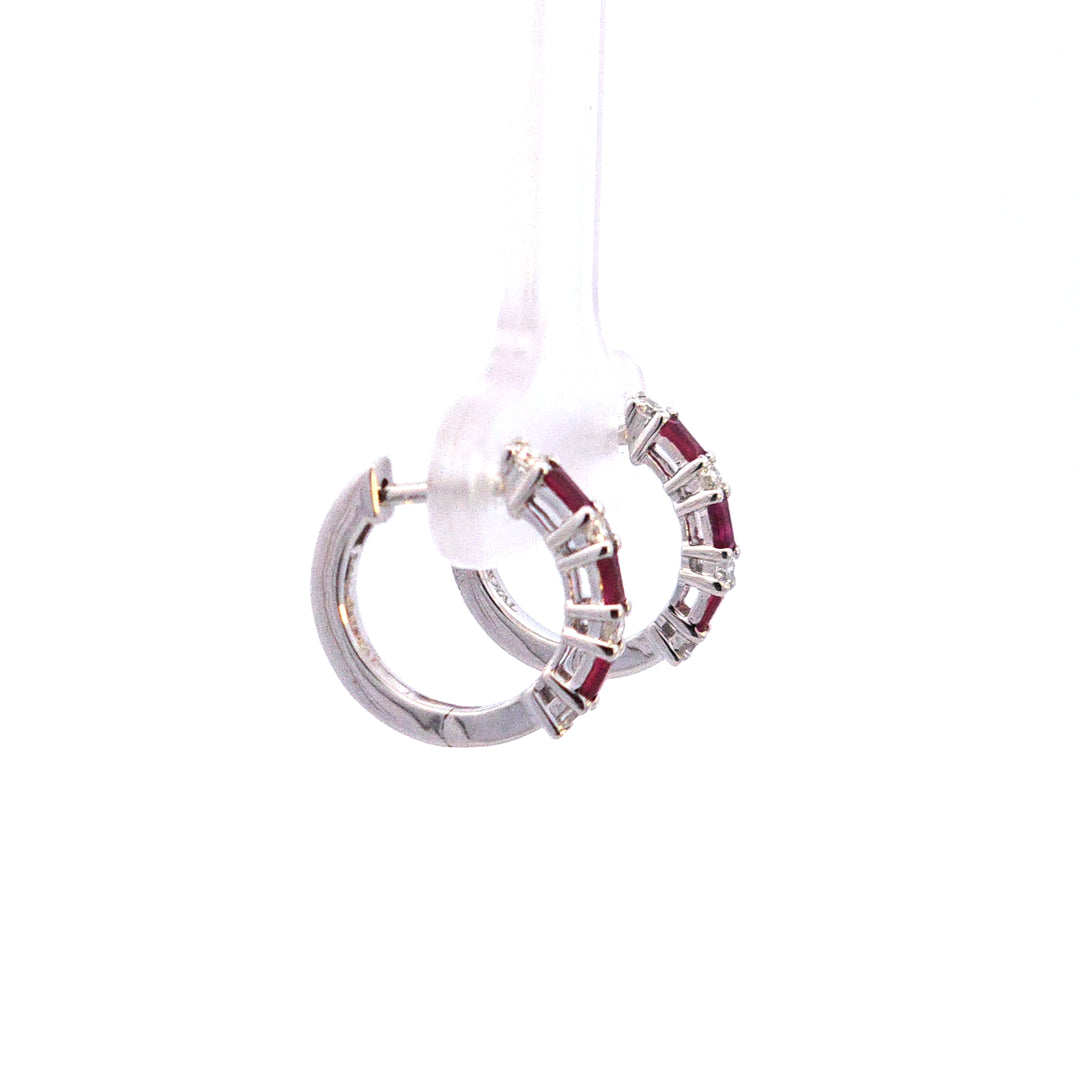 14KW Ruby and Diamond Earrings