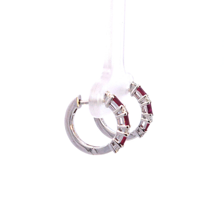 14KW Ruby and Diamond Earrings