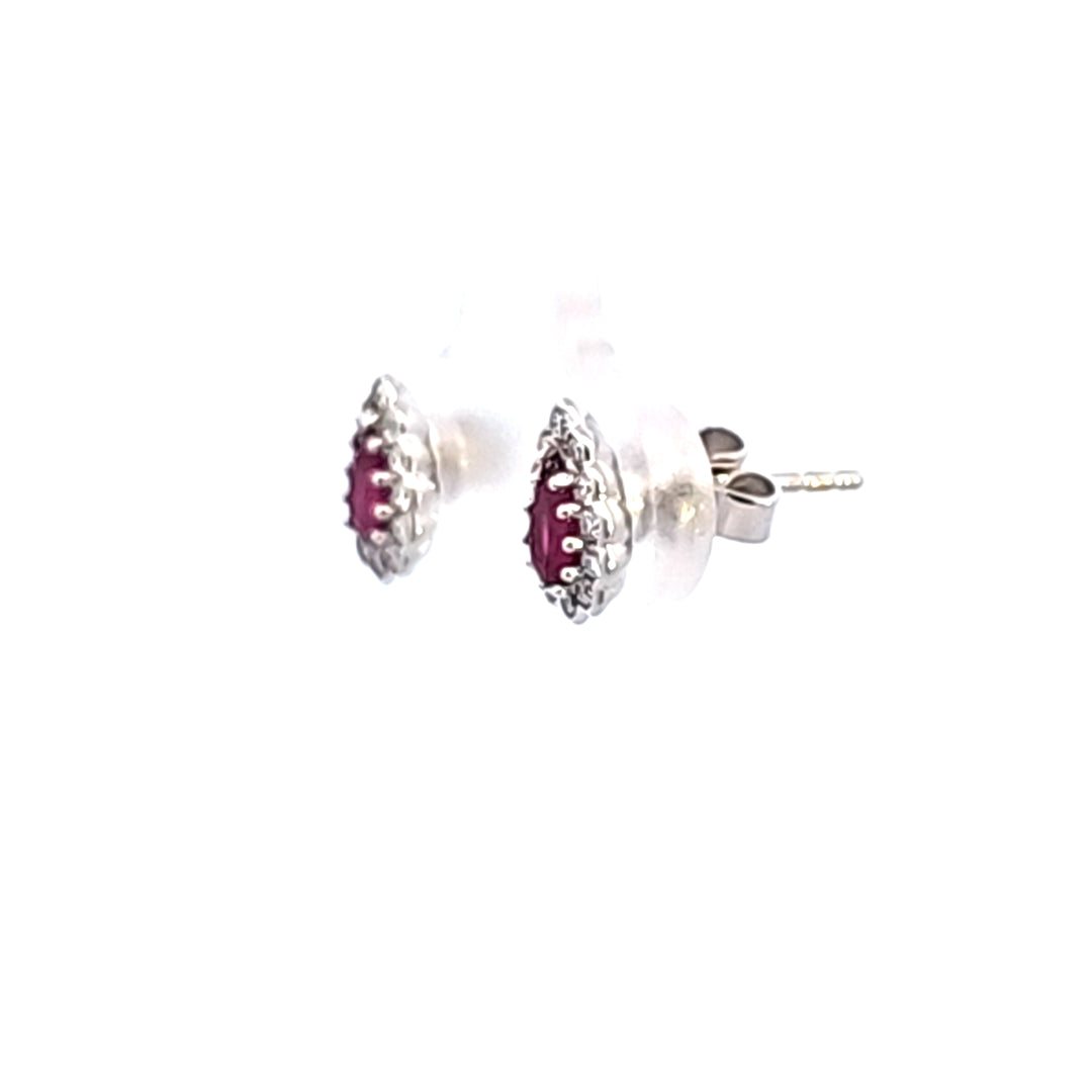 14KW Ruby and Diamond Earrings