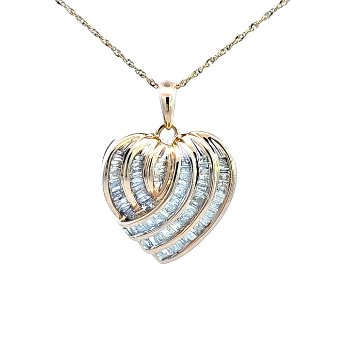 10KY Diamond Heart Estate Pendant