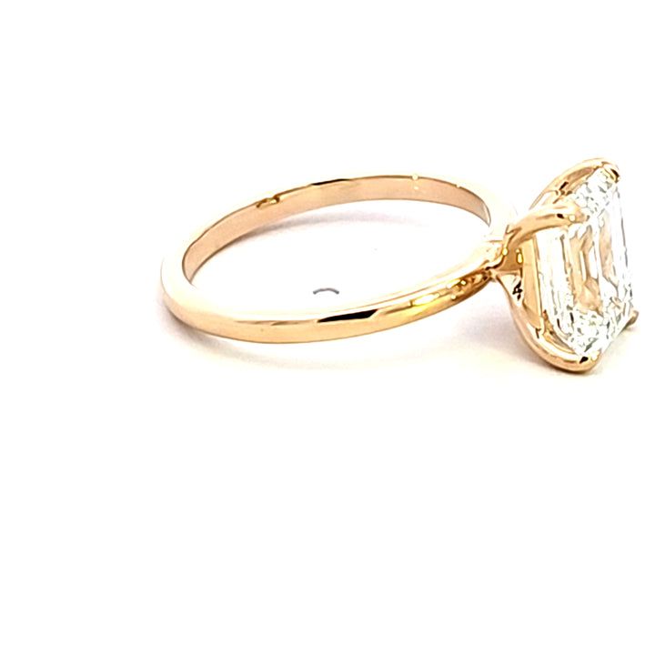 14KY 2.50 carat Lab Grown Emerald Cut Diamond Solitaire Engagement Ring