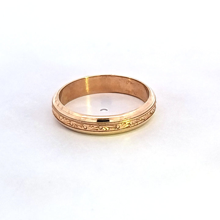 14KY Engraved Estate Band