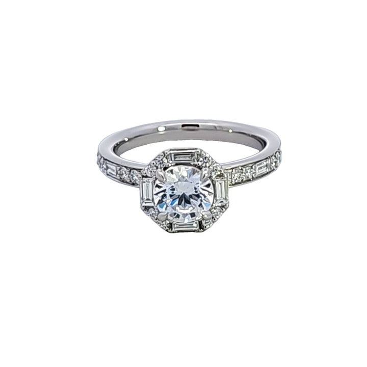 Platinum Diamond Semi Mount Engagement Ring