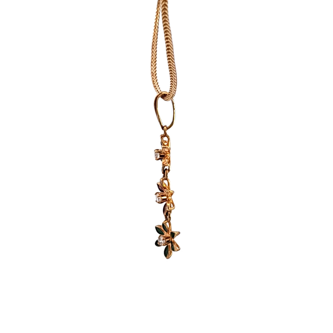 18KY Diamond Estate Floral Pendant