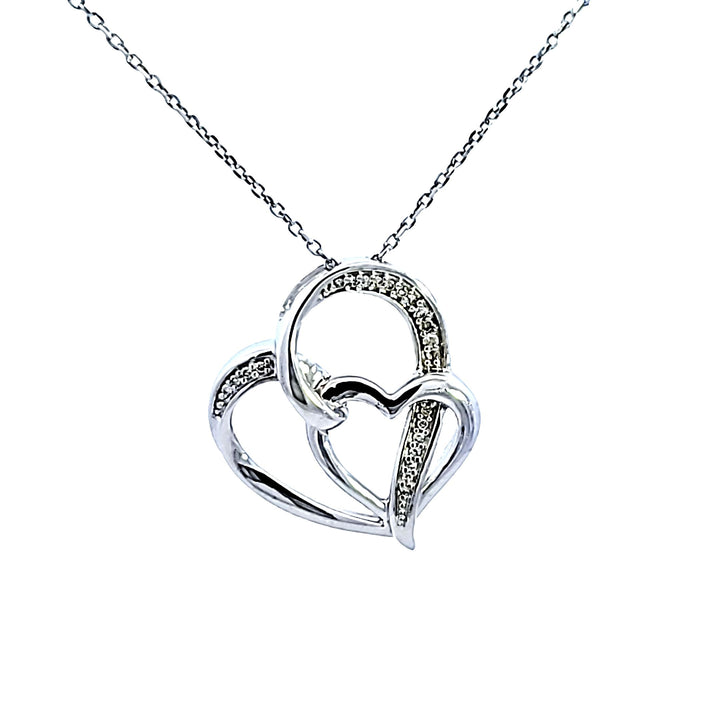 Sterling Silver Diamond Heart Pendant