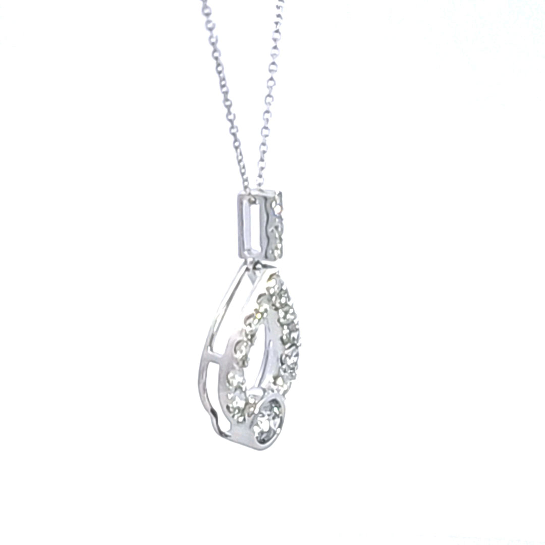 14KW Diamond Teardrop Pendant