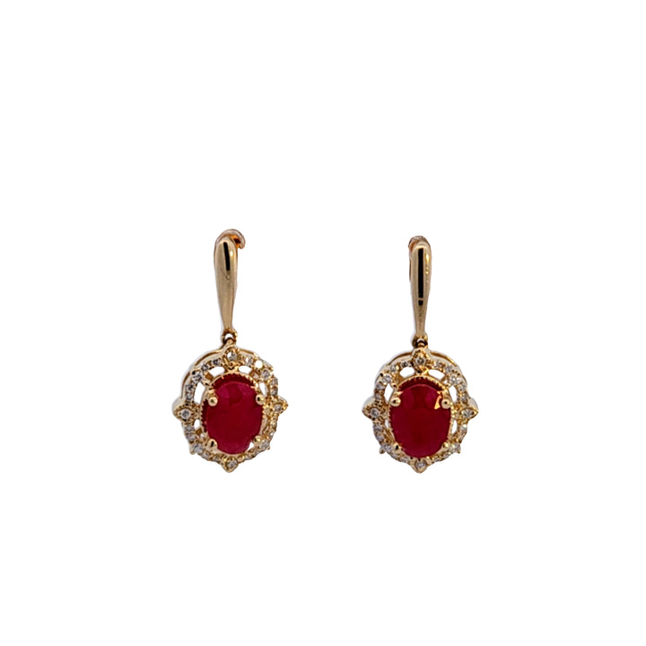 14KY Ruby and Diamond Earrings