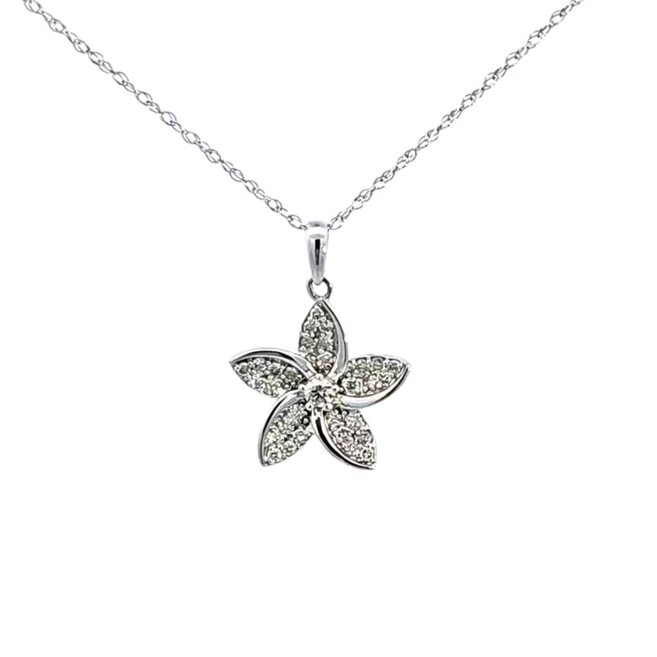 14KW Diamond Flower Pendant