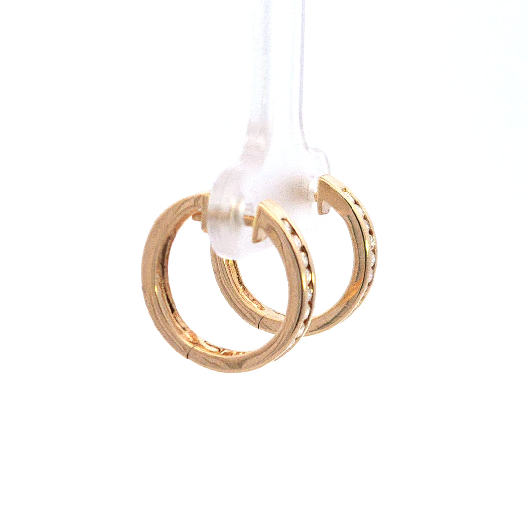 14KY Diamond Hoop Earrings