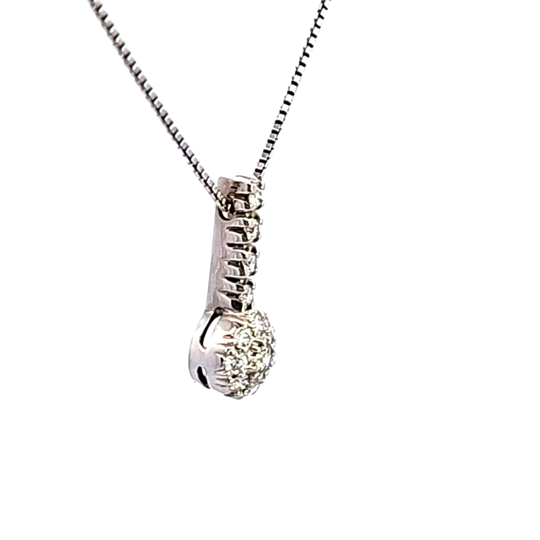 18KW Diamond Pendant Necklace