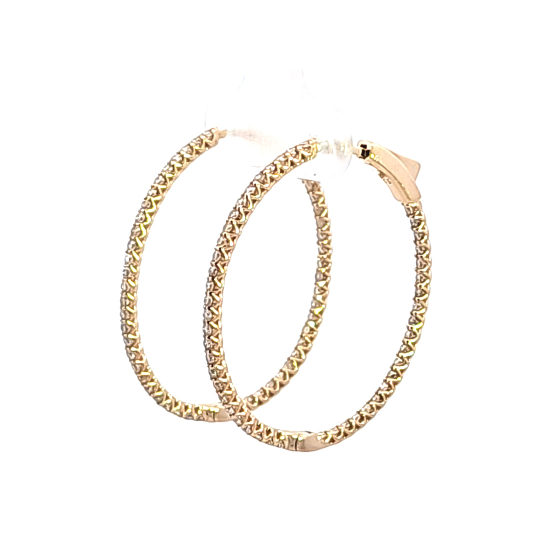 14KY Diamond Inside-Outside Hoop Earrings