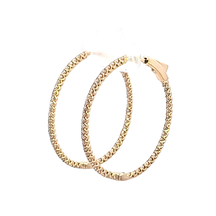 14KY Diamond Inside-Outside Hoop Earrings