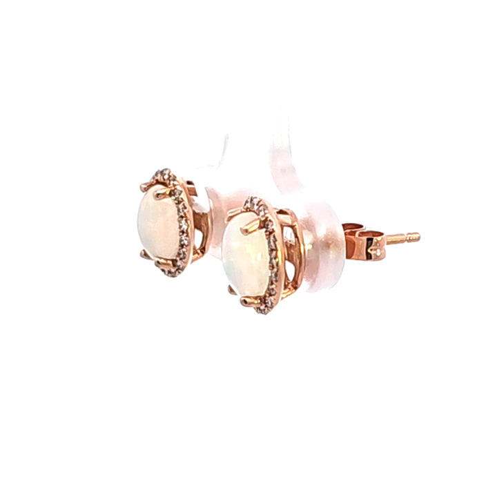 14KR Opal and Diamond Earrings