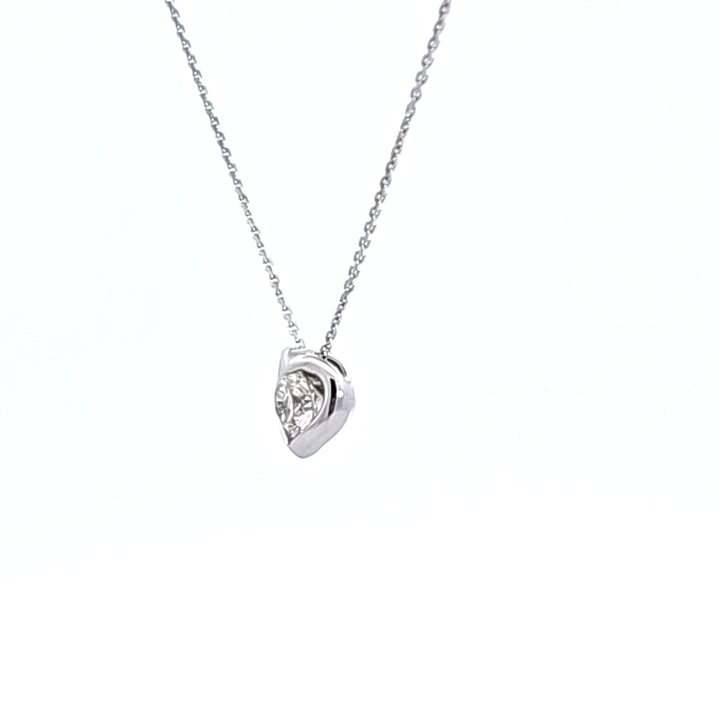 18KW Hearts On Fire Whimsical Heart Single Diamond Necklace
