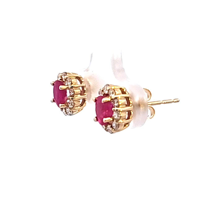 14KY Ruby and Diamond Earrings
