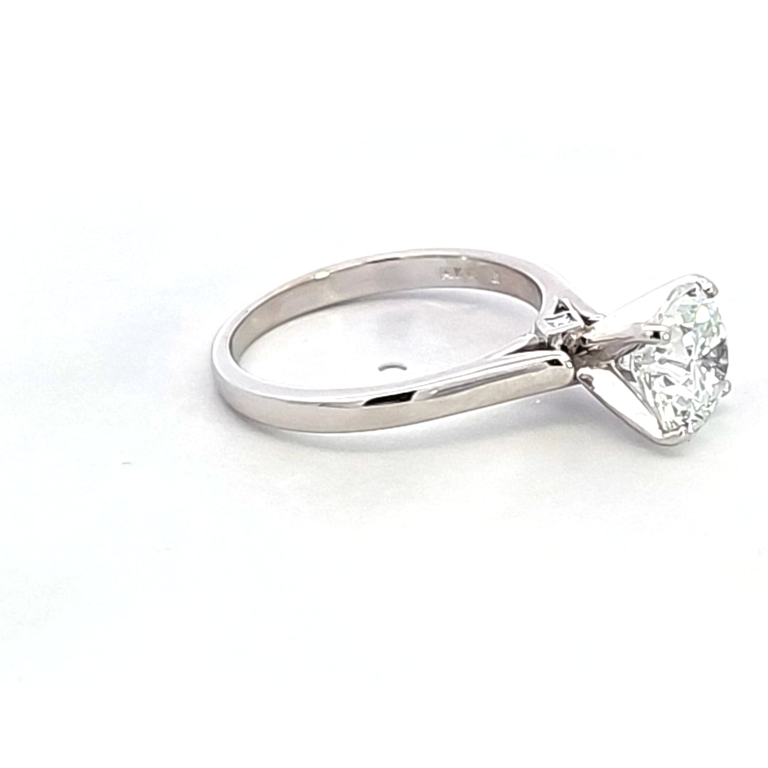 14KW Lab Created Diamond Solitaire Engagement Ring