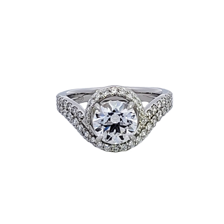 Platinum Diamond Semi Mount Engagement Ring