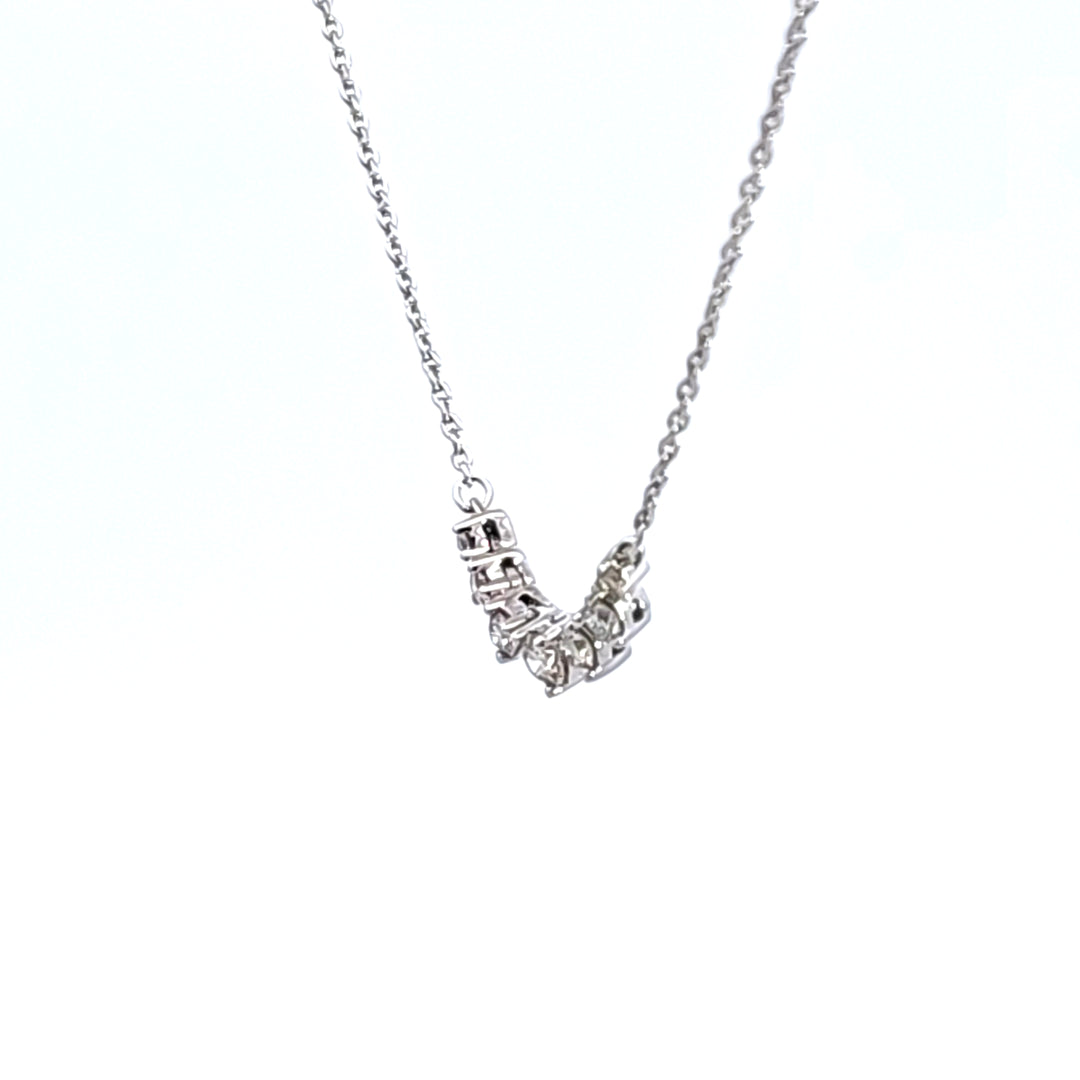 14KW .25 ctw Diamond Smile Necklace