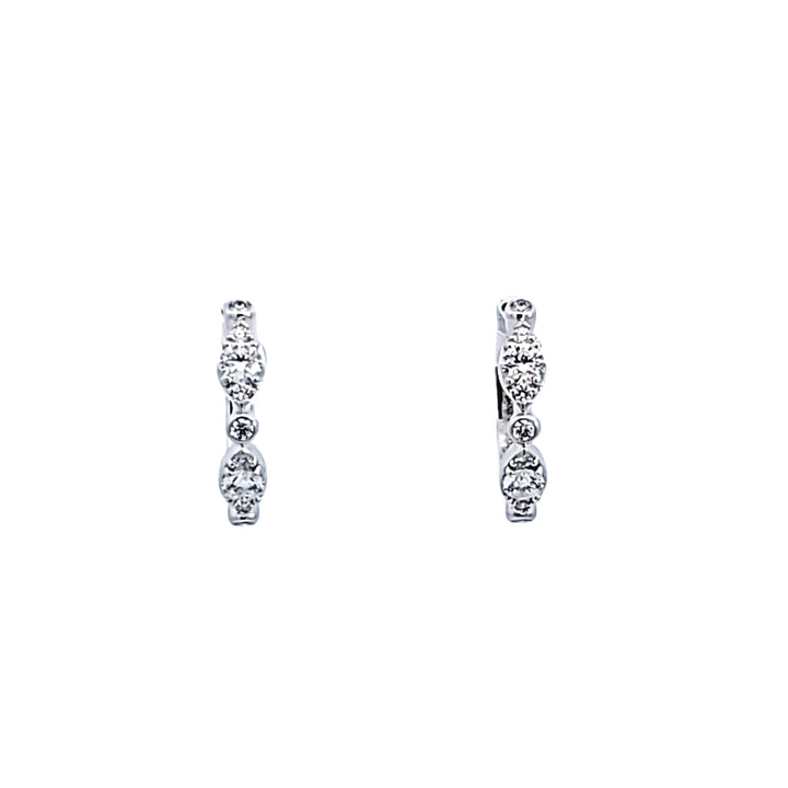 18KW "Hearts on Fire Bezel Regal Huggie" Earrings