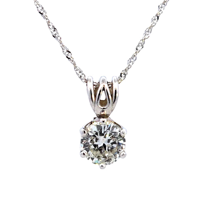 14KW Diamond Solitaire Pendant