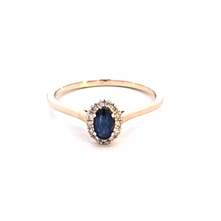 14KY Blue Sapphire and Diamond Ring