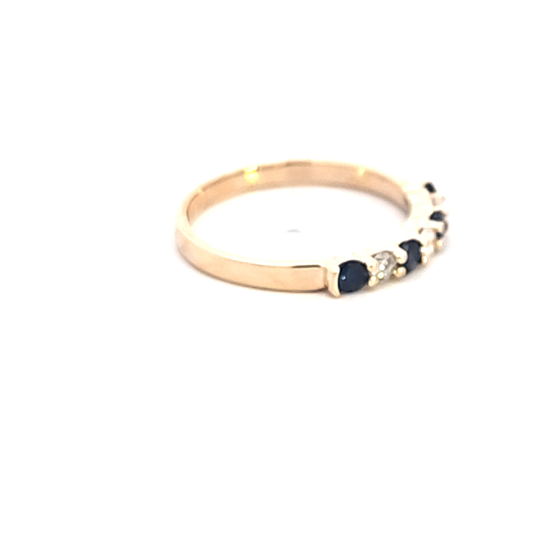 14KY Sapphire and Diamond Fashion Ring