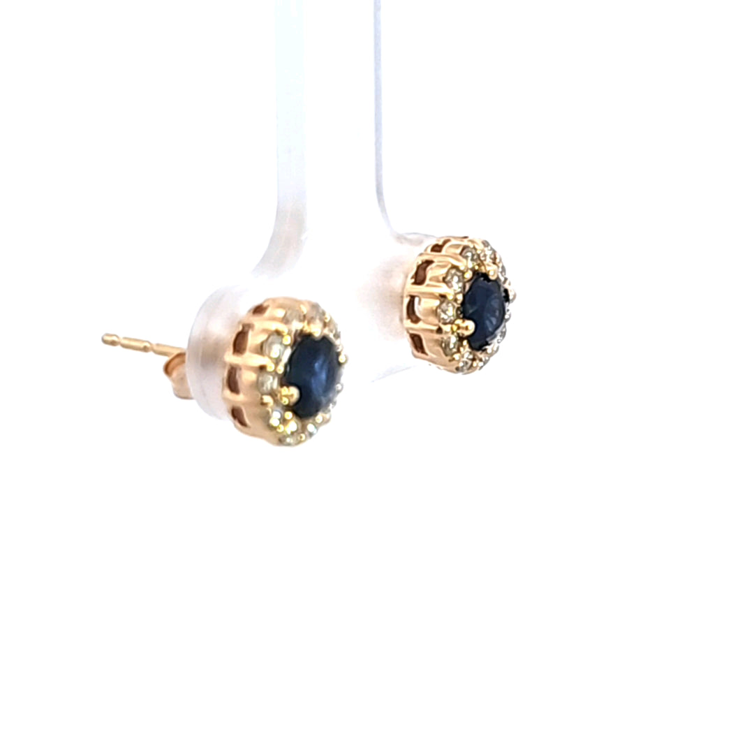 14KY Sapphire and Diamond Earrings