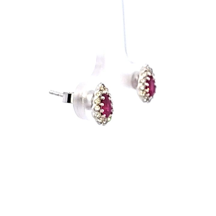14KW Ruby and Diamond Earrings