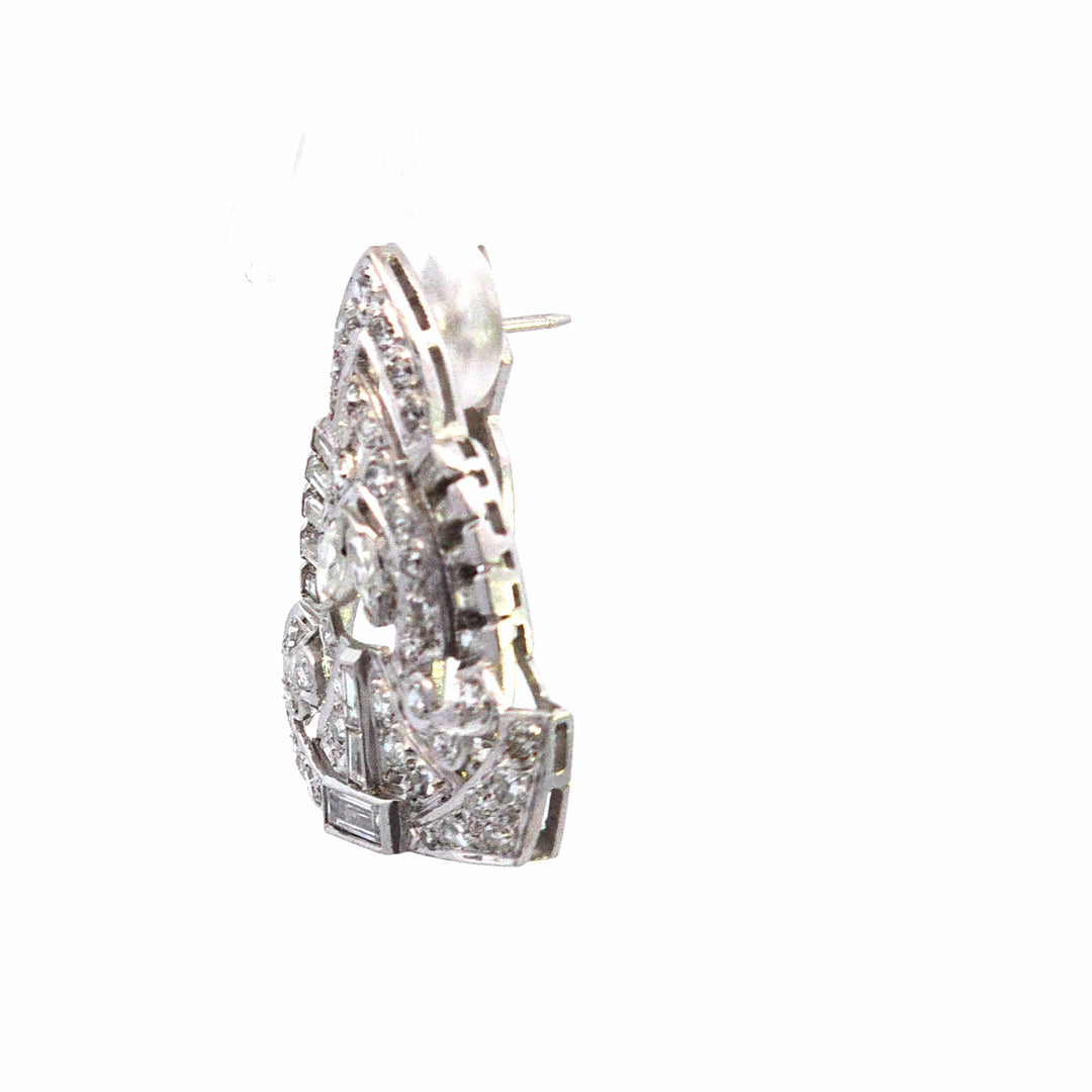 Platinum Diamond Estate Dress Clip