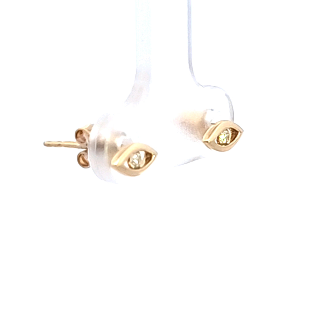 14KY Diamond Eye Shaped Earrings