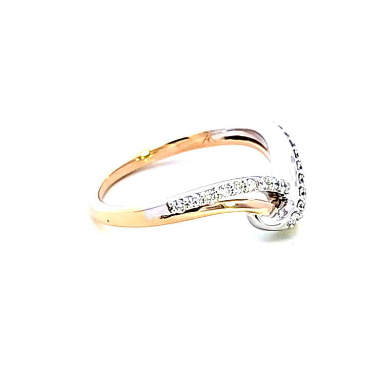 14KTT Diamond Contour Wedding Band